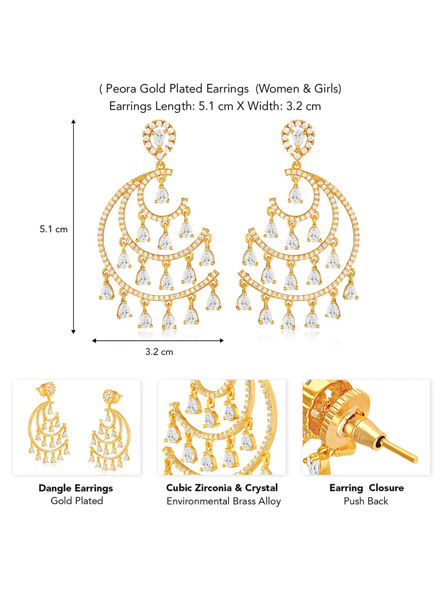 Crystal Dangle Jewellery | Elegant & Sparkling Designs – Peora