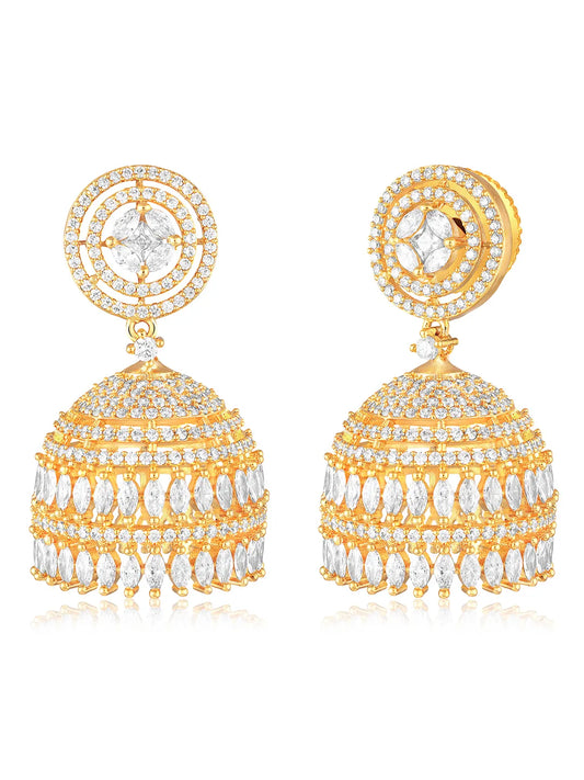 Crystal Jhumka – Sparkling Ethnic Elegance | Peora
