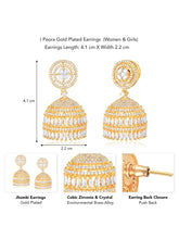 Crystal Jhumka – Sparkling Ethnic Elegance | Peora