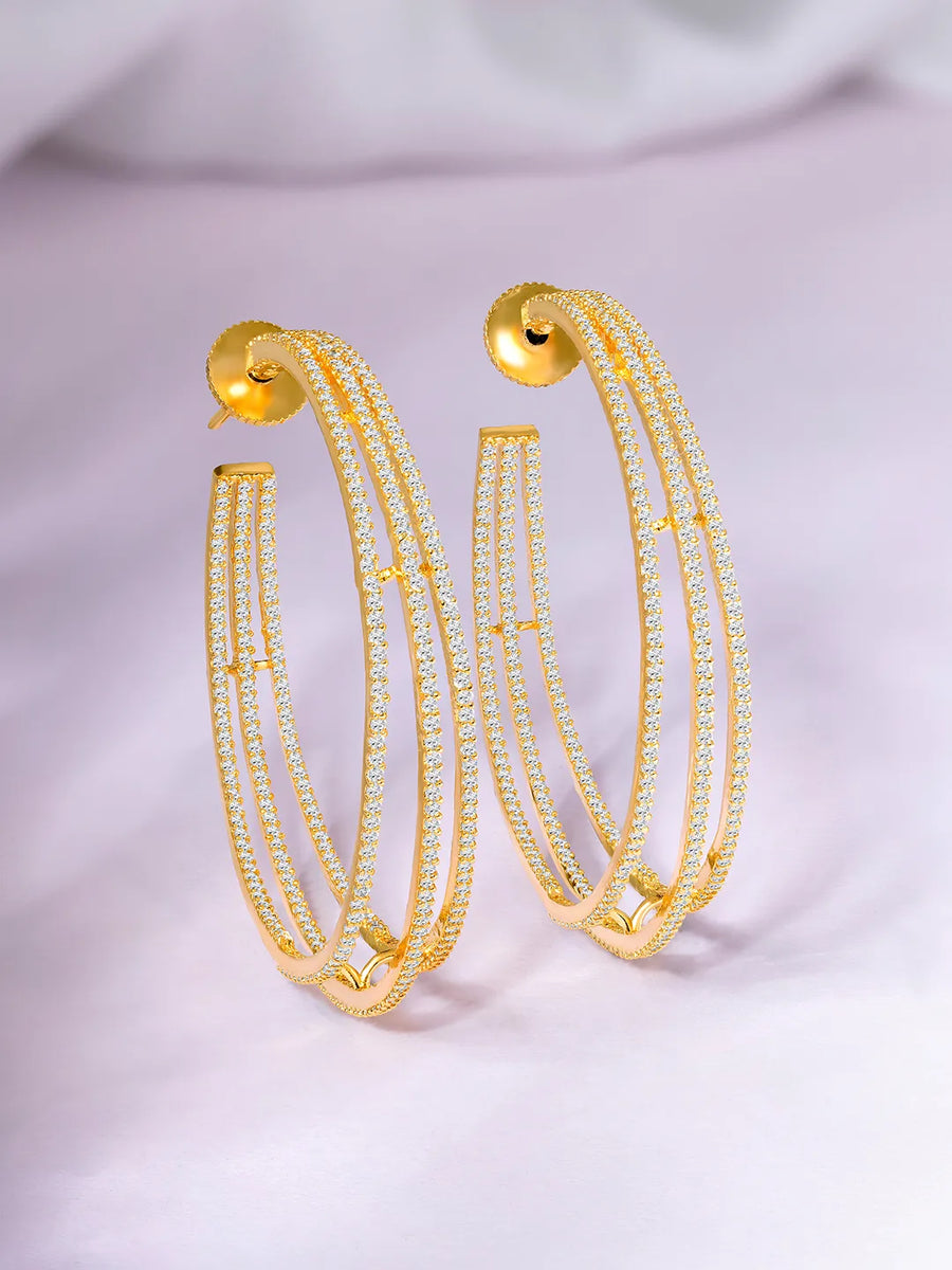 Bold Perfectly Half Hoop Earrings - Gold