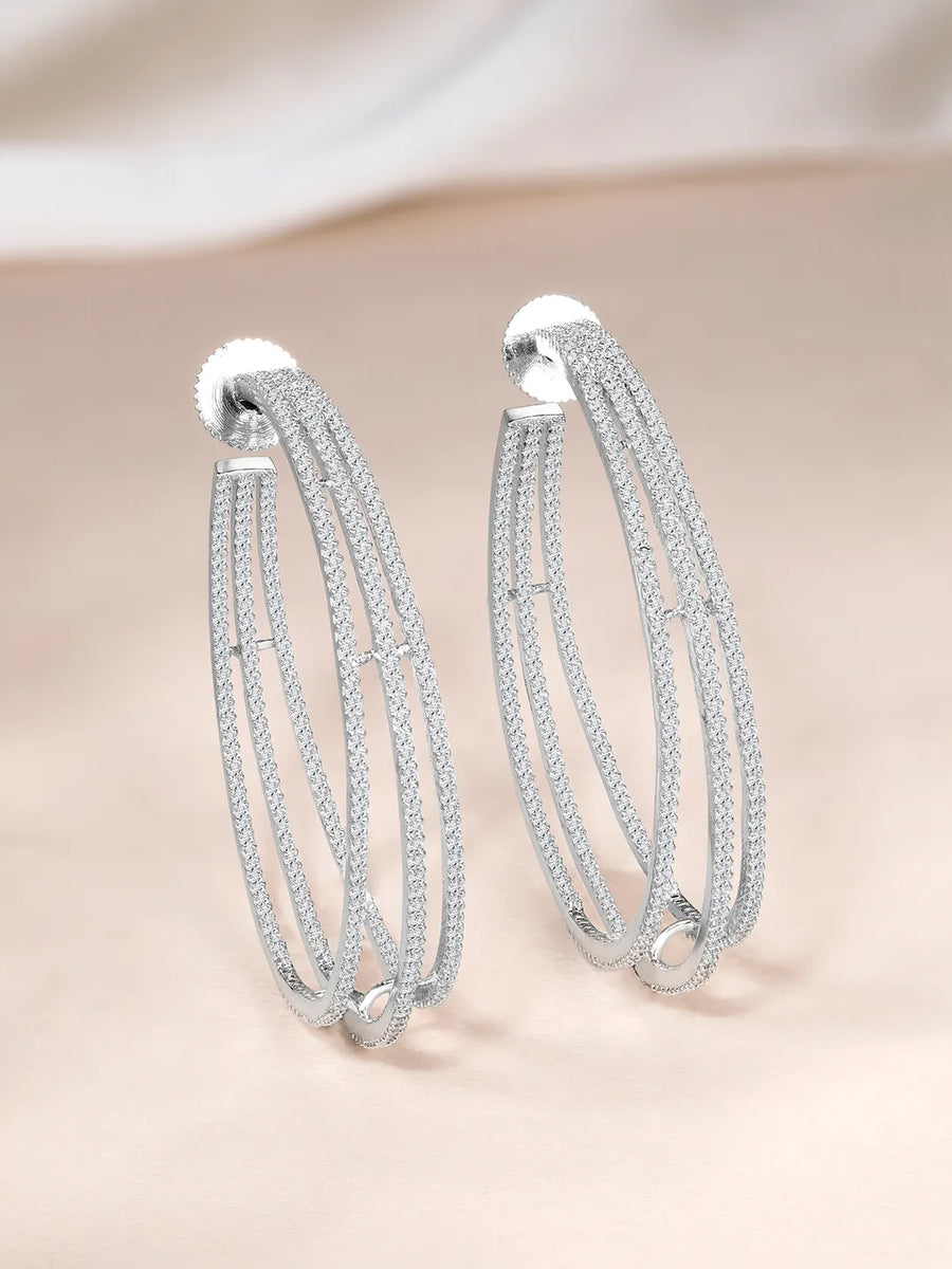 Bold Perfectly Half Hoop Earrings - Silver