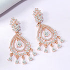 Shiny Cubic Zirconia Dangle Earrings - Rose Gold
