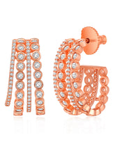 Radiant Rose Gold CZ Hoops