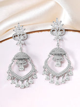 Sparkling CZ Studded Dangle Earrings