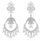 Sparkling CZ Studded Dangle Earrings