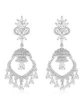 Sparkling CZ Studded Dangle Earrings