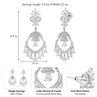 Sparkling CZ Studded Dangle Earrings
