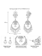 Sparkling CZ Studded Dangle Earrings