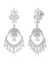 Sparkling CZ Studded Dangle Earrings