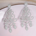 Luxe CZ Studded Filigree Dangle Earrings