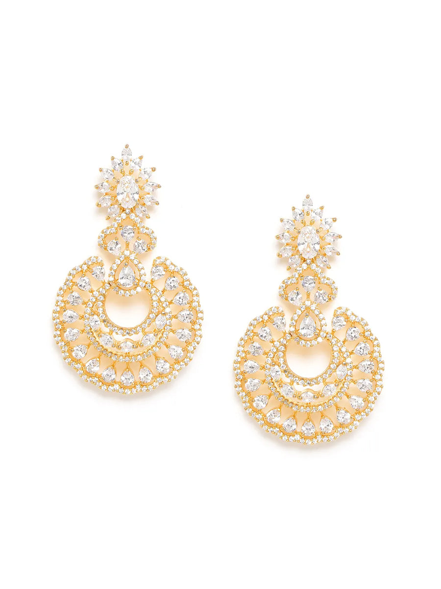 Sparkling CZ Dangle Earrings – Elegant & Eye-Catching | Peora