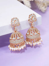 Luxurious CZ & Pearl Jhumka Earrings