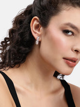 Pearl & Diamond Twisted Hoop Earrings
