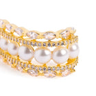 Elegant Pearl-Studded Hoop Earrings - Gold