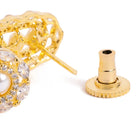 Elegant Pearl-Studded Hoop Earrings - Gold