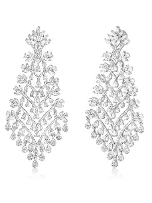 Stylish Stone Studded Dangle Drops – Elegant & Eye-Catching | Peora