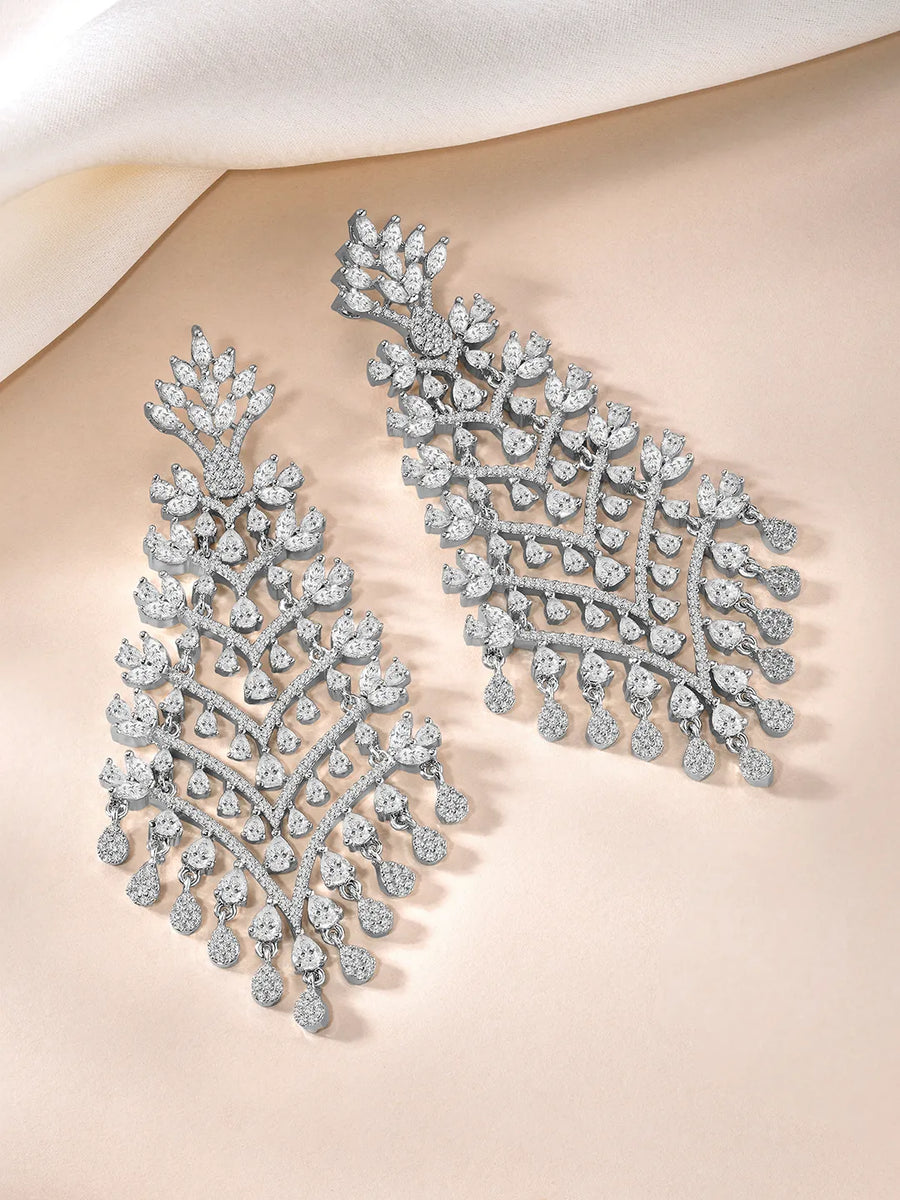Stylish Stone Studded Dangle Drops