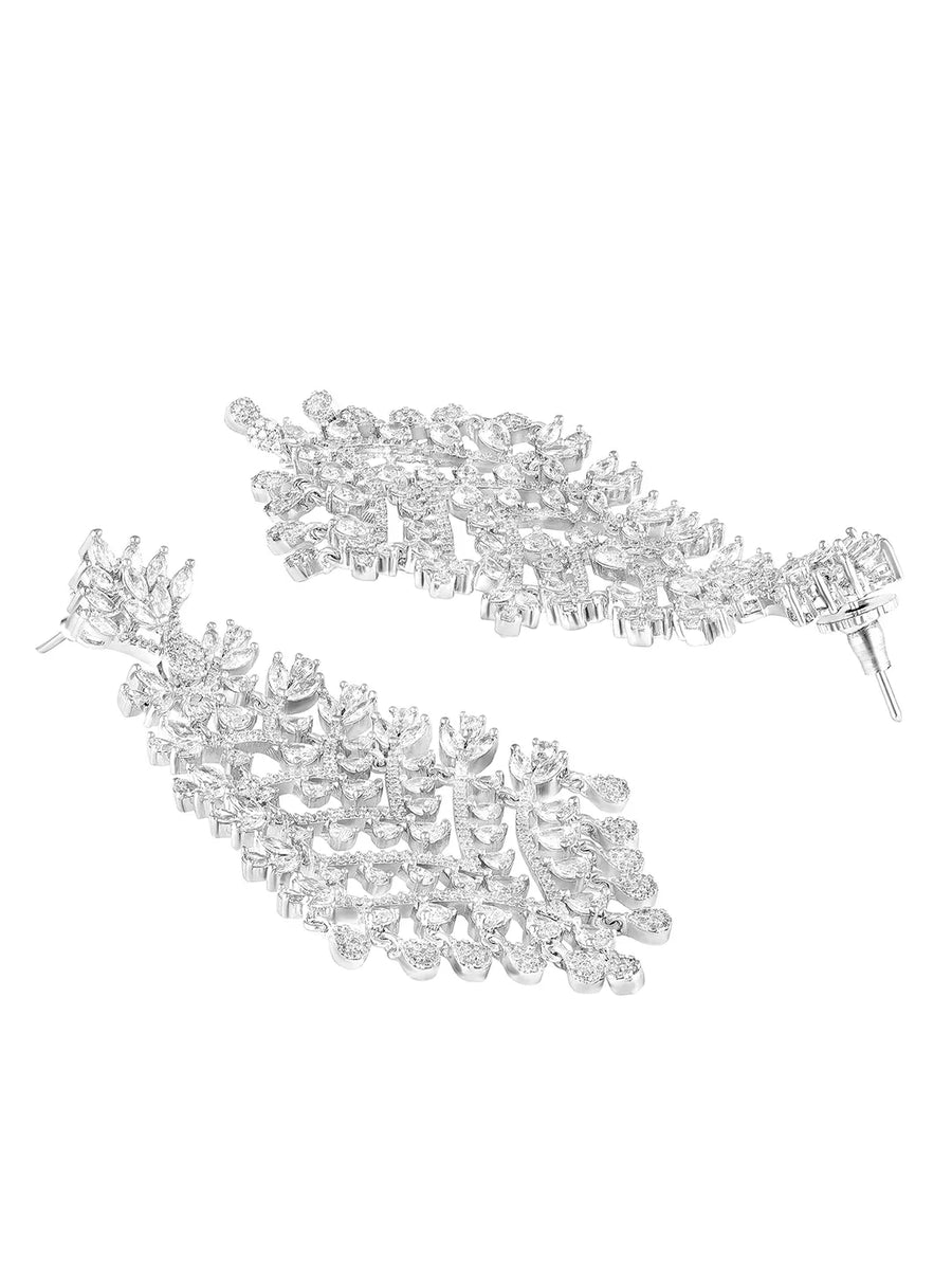 Stylish Stone Studded Dangle Drops – Elegant & Eye-Catching | Peora