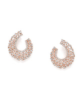 Moonlight CZ Studded Earrings - Rose Gold