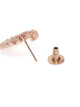 Moonlight CZ Studded Earrings - Rose Gold