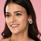 Moonlight CZ Studded Earrings - Silver