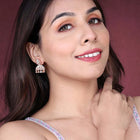 Luxurious Elegance CZ Jhumki Earrings - Rose Gold