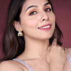 Luxurious Elegance CZ Jhumki Earrings - Gold