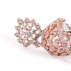 Lotus Top CZ Jhumka with Pearls - Rose Gold