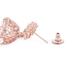Lotus Top CZ Jhumka with Pearls - Rose Gold
