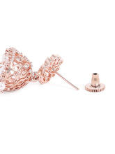Lotus Top CZ Jhumka with Pearls - Rose Gold