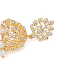 Lotus Top CZ Jhumka with Pearls