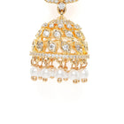 Lotus Top CZ Jhumka with Pearls
