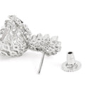 Lotus Top CZ Jhumka with Pearls - Silver