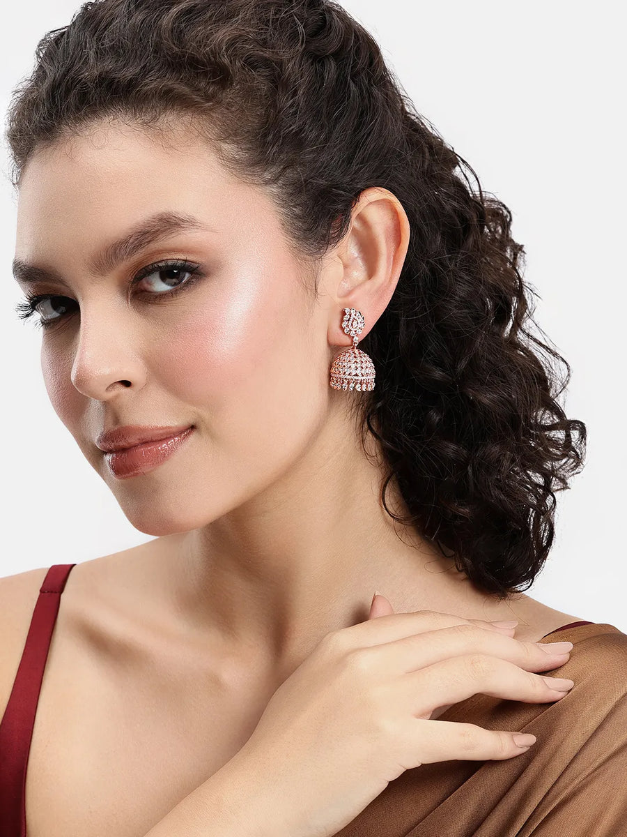 Elegant CZ Jhumki Earrings
