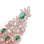 Emerald CZ Cascade Long Earrings