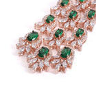 Emerald CZ Cascade Long Earrings