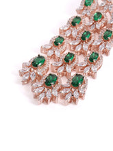 Emerald CZ Cascade Long Earrings