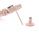 Emerald CZ Cascade Long Earrings