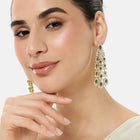 Emerald CZ Cascade Long Earrings