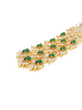 Emerald CZ Cascade Long Earrings