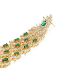 Emerald CZ Cascade Long Earrings