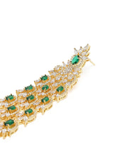 Emerald CZ Cascade Long Earrings