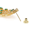 Emerald CZ Cascade Long Earrings