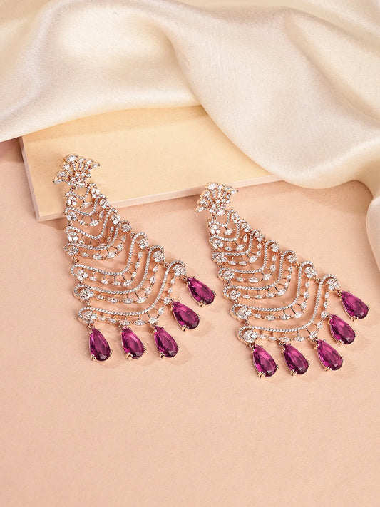 Crystal Drape Designer Dangle Earrings