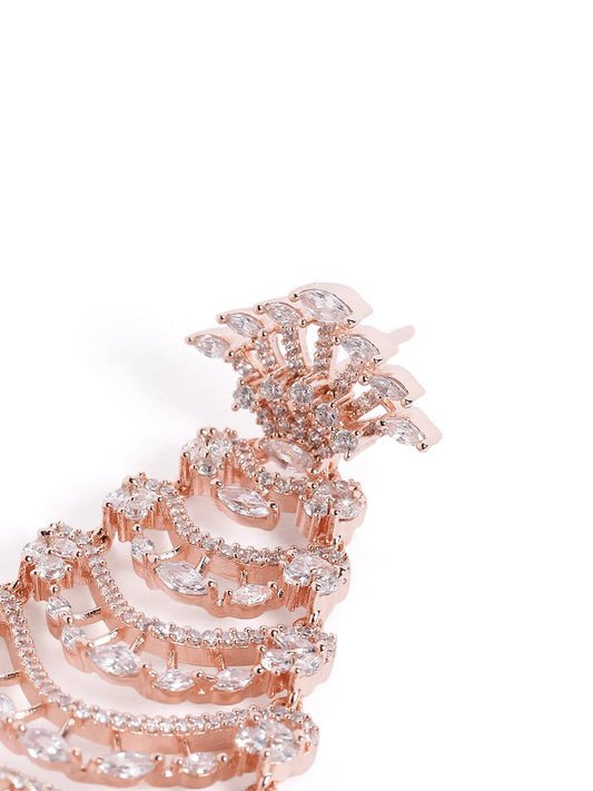 Crystal Drape Designer Dangle Earrings