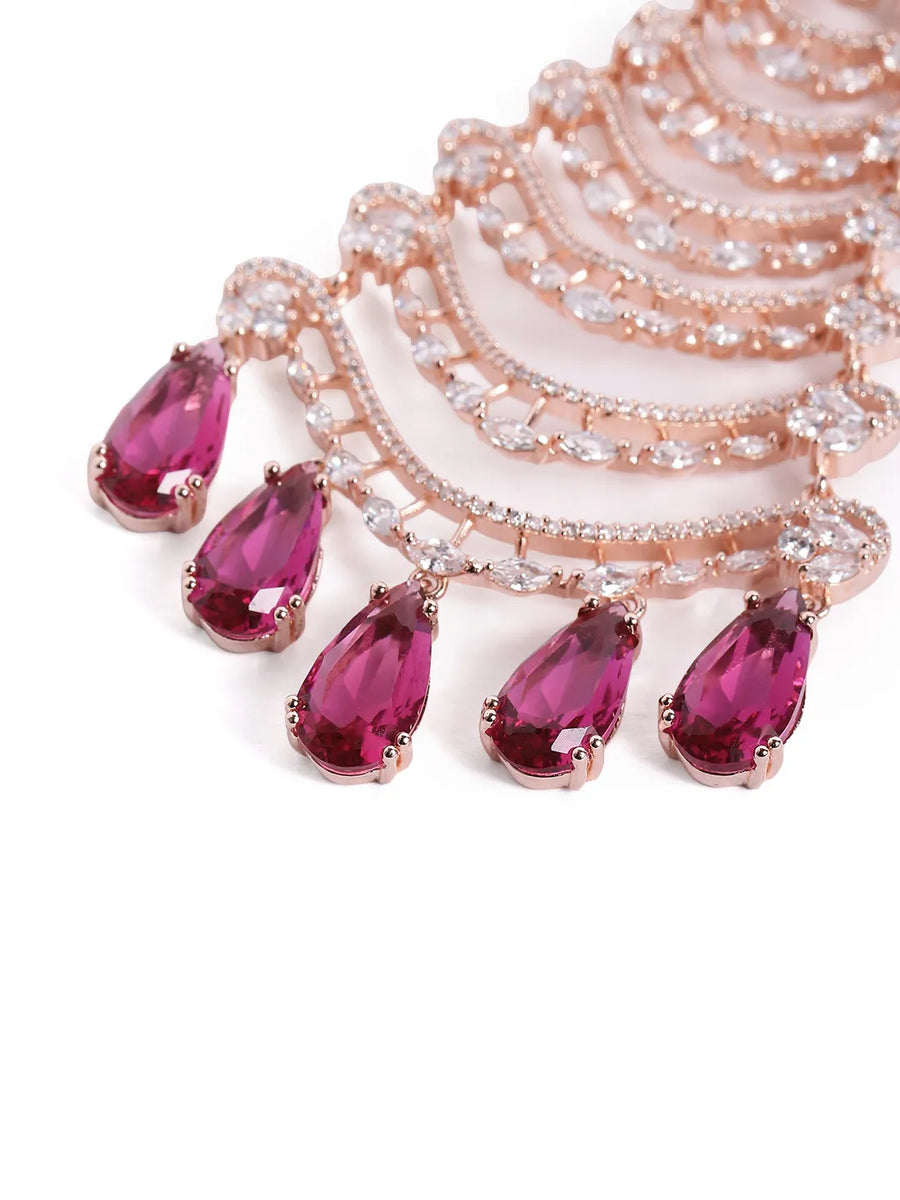 Crystal Drape Designer Dangle Earrings