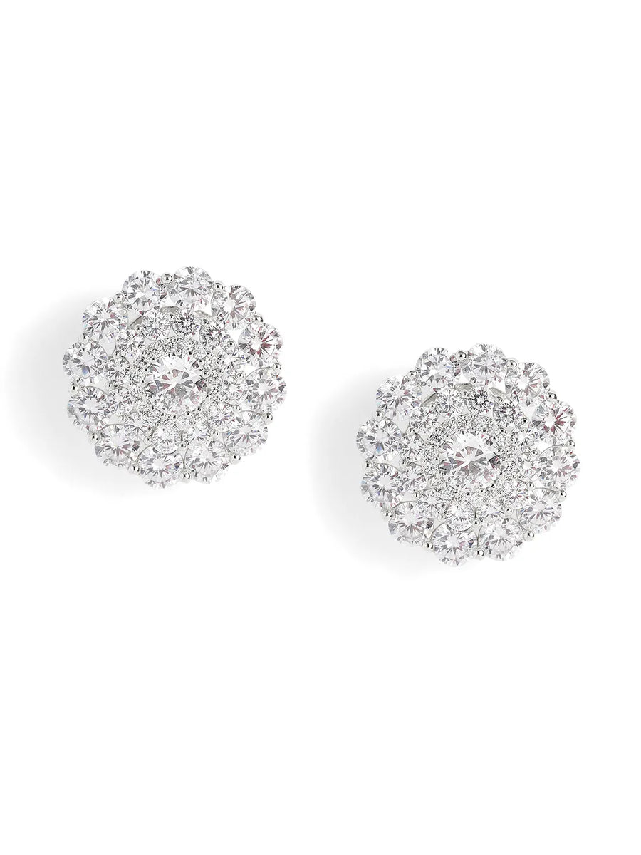 Elegant Crystal Floral Stud Earrings