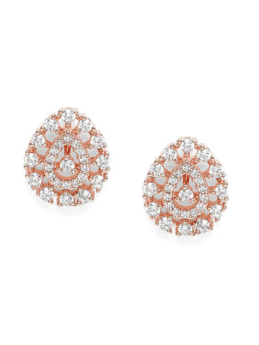 Twilight CZ Micro Teardrop Stud Earrings