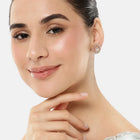 Floral Pattern CZ Stud Earrings