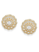 Floral Pattern CZ Stud Earrings